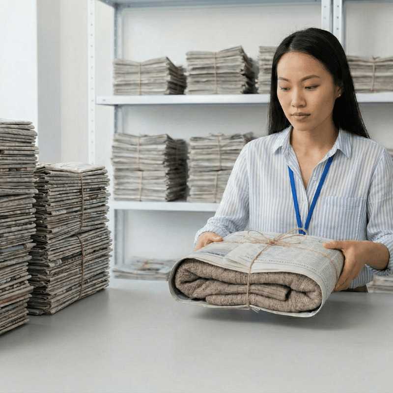 Cách Bọc Quần Áo Hoặc Túi Xách Bằng Giấy Báo Ít Dùng Để Tránh Bụi