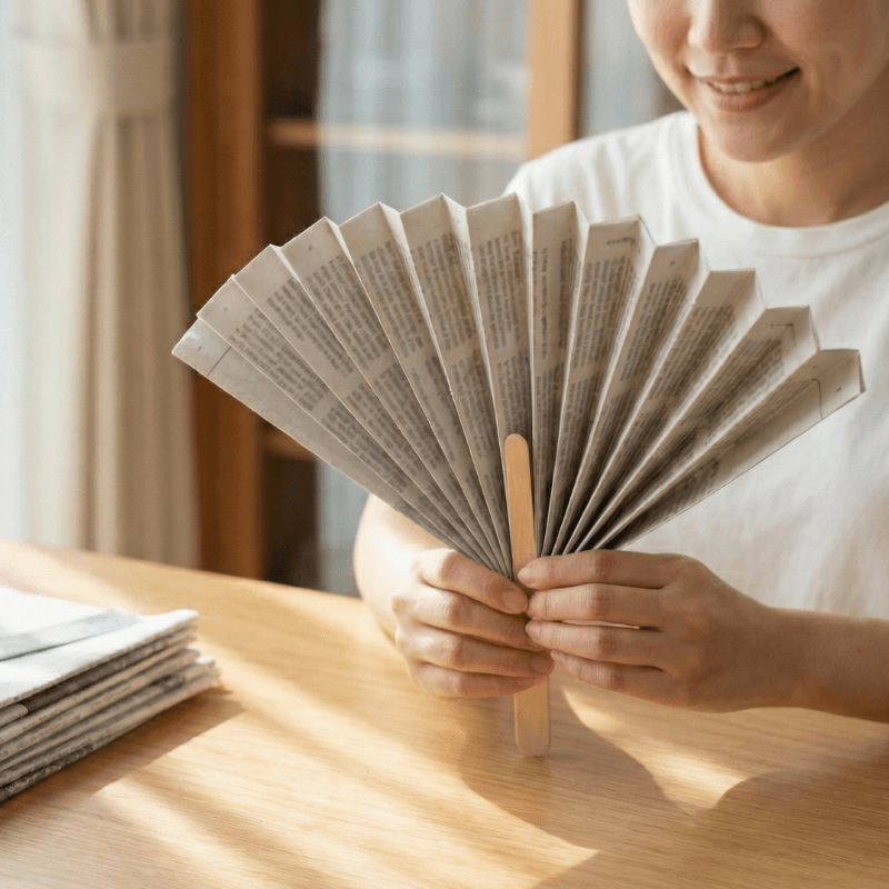 Cách Làm Quạt Cầm Tay Bằng Giấy Báo